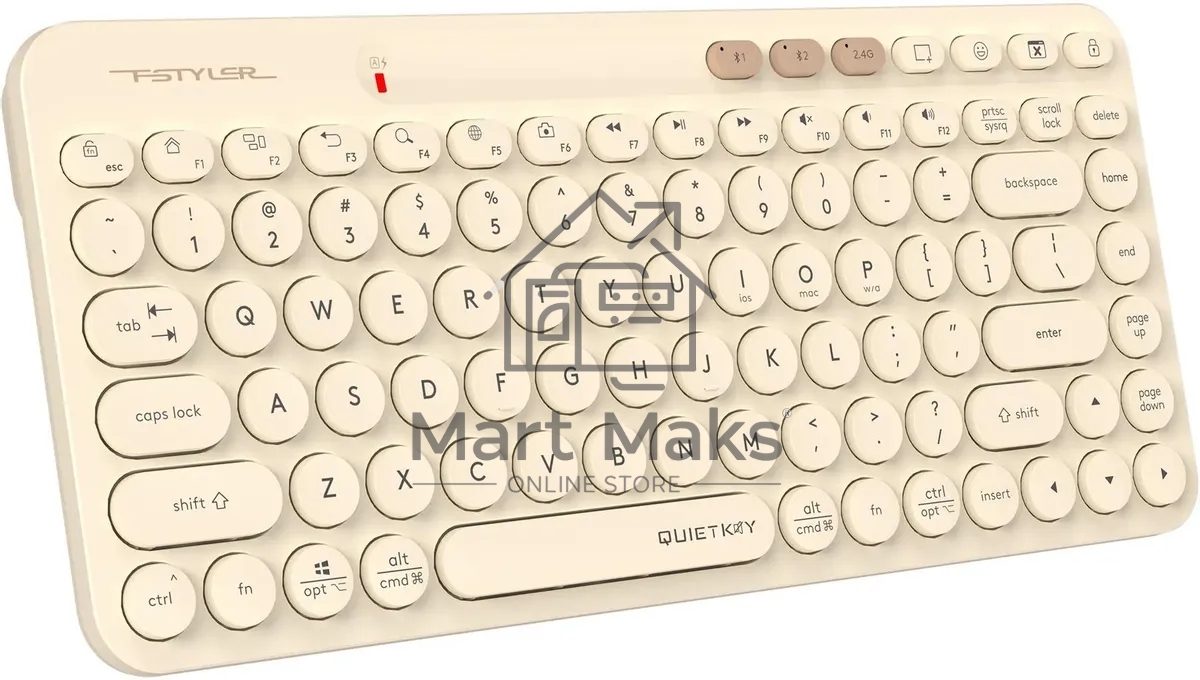 Клавиатура A4Tech Fstyler FBK36C AS беспроводная, USB, Bluetooth/Радиоканал, бежевый