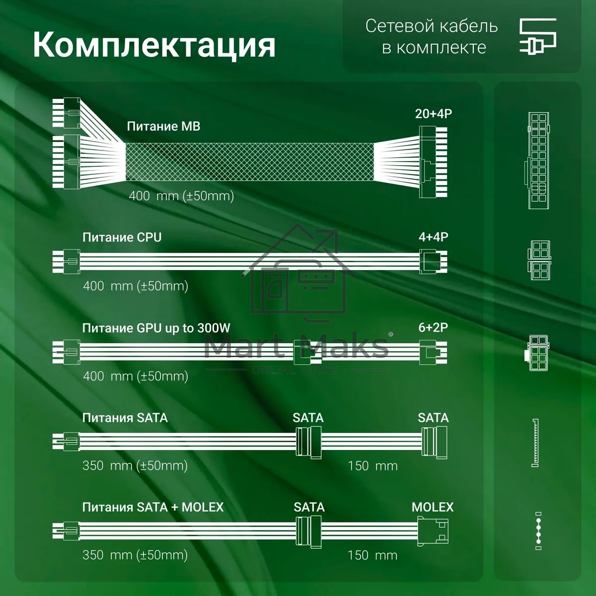 Блок питания Digma DPSU-400W, 400Вт, 120мм, черный