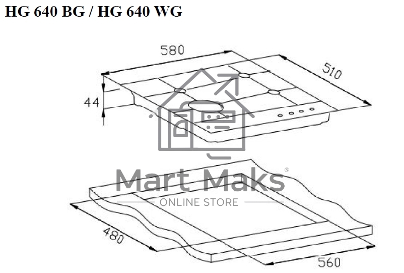 Газовая панель Weissgauff HG 640 BG