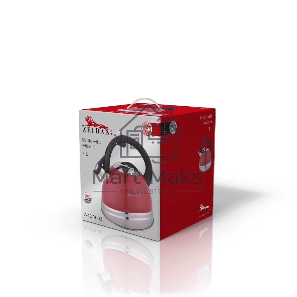 Чайник со свистком Zeidan Z-4279-02 3 л, красный