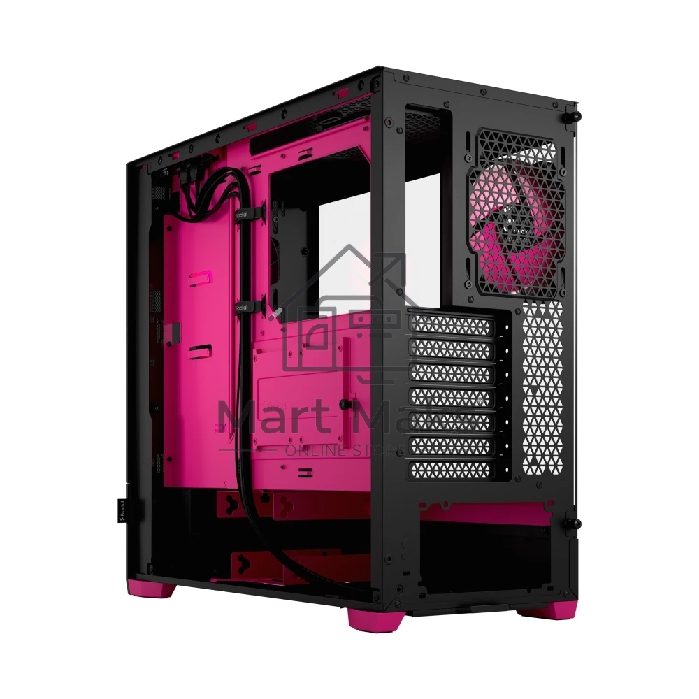Корпус ПК без блока питания Fractal Design Pop Air RGB Magenta Core TG Clear Tint, Midi-Tower, 3x120mm RGB, 2xUSB-A 3.2 ATX, mATX, mITX черный/магента