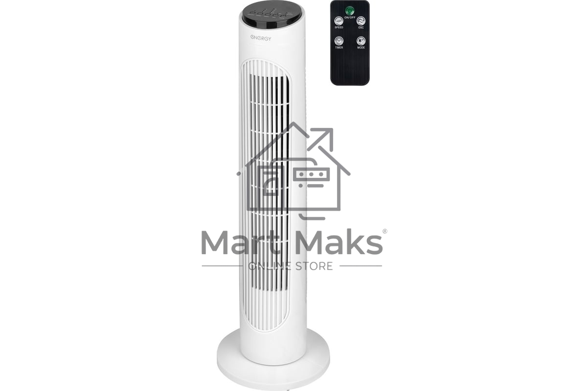 Вентилятор Energy EN-1664 TOWER белый/чёрный, напольный, 45 Вт, 3 скорости, колонный
