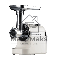 Мясорубка электрическая Horizont HMG02A-1800 белый, 1800 Вт, 1.6 кг/мин, реверс, защита от перегрузки, металлический лоток, насадки - 2