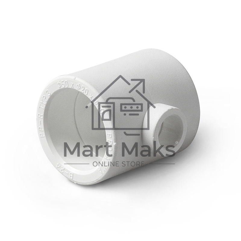 Тройник переходной 63 х 20 х 63 полипропиленовый PPR белый PRO AQUA