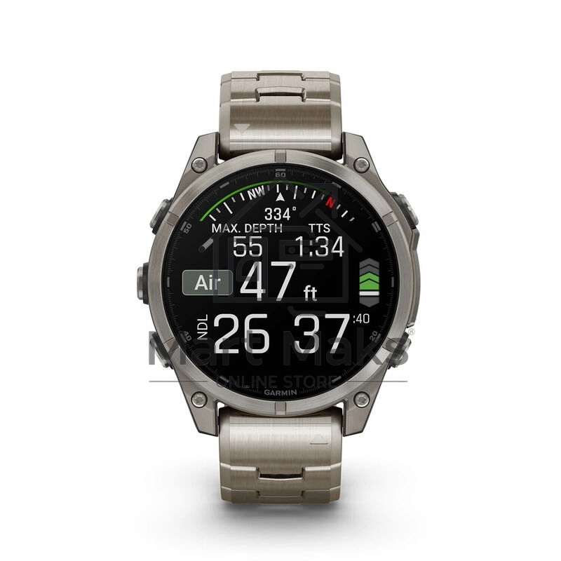 Смарт-часы Garmin Fenix 8 AMOLED Sapphire титановый серый, титановый браслет 47мм