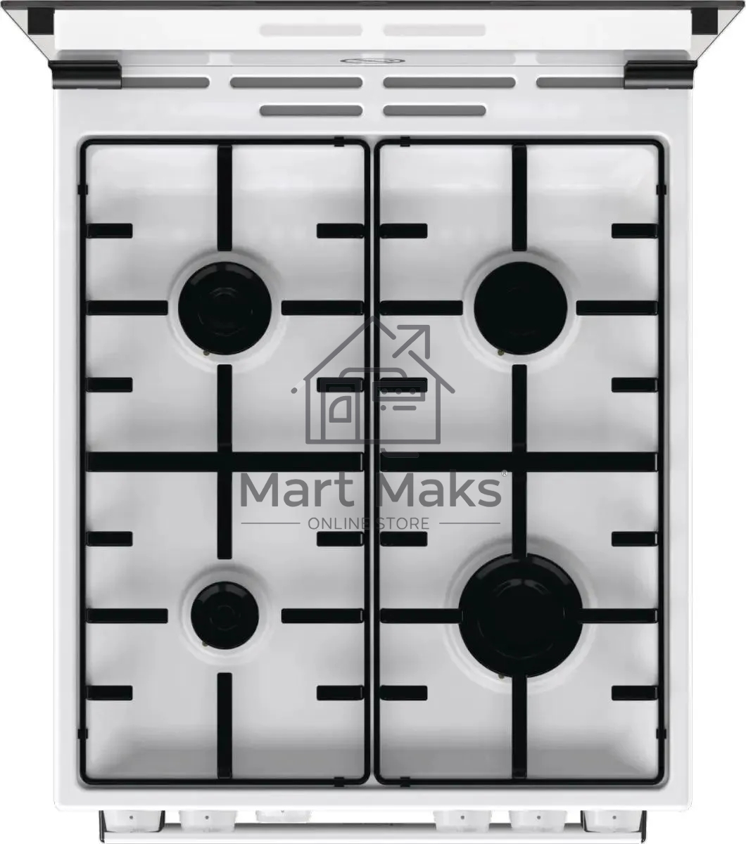 Плита газовая Gorenje GG5A10WH белый, конфорок 4 газовых, духовка 70 л, 50 см x 85 см x 59.4 см