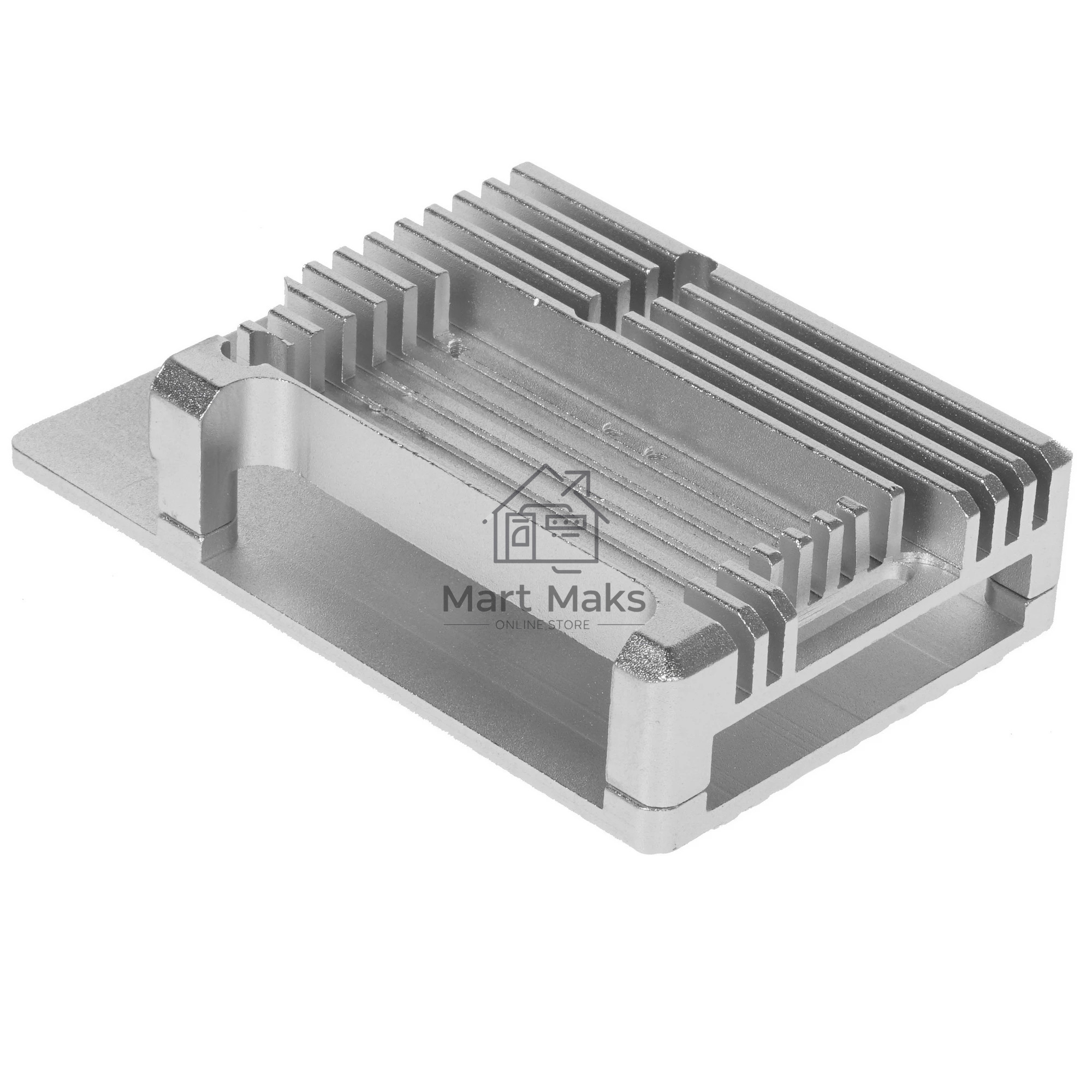 Корпус Qumo Aluminum case with double black fans, Raspberry Pi 4, silver(RS009)