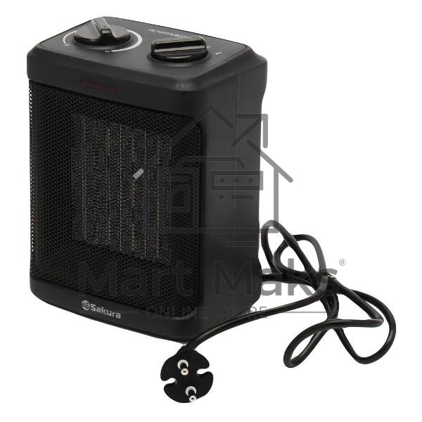 Тепловентилятор Sakura SA-0558, черный, 1500 Вт, 20 м2, термостат
