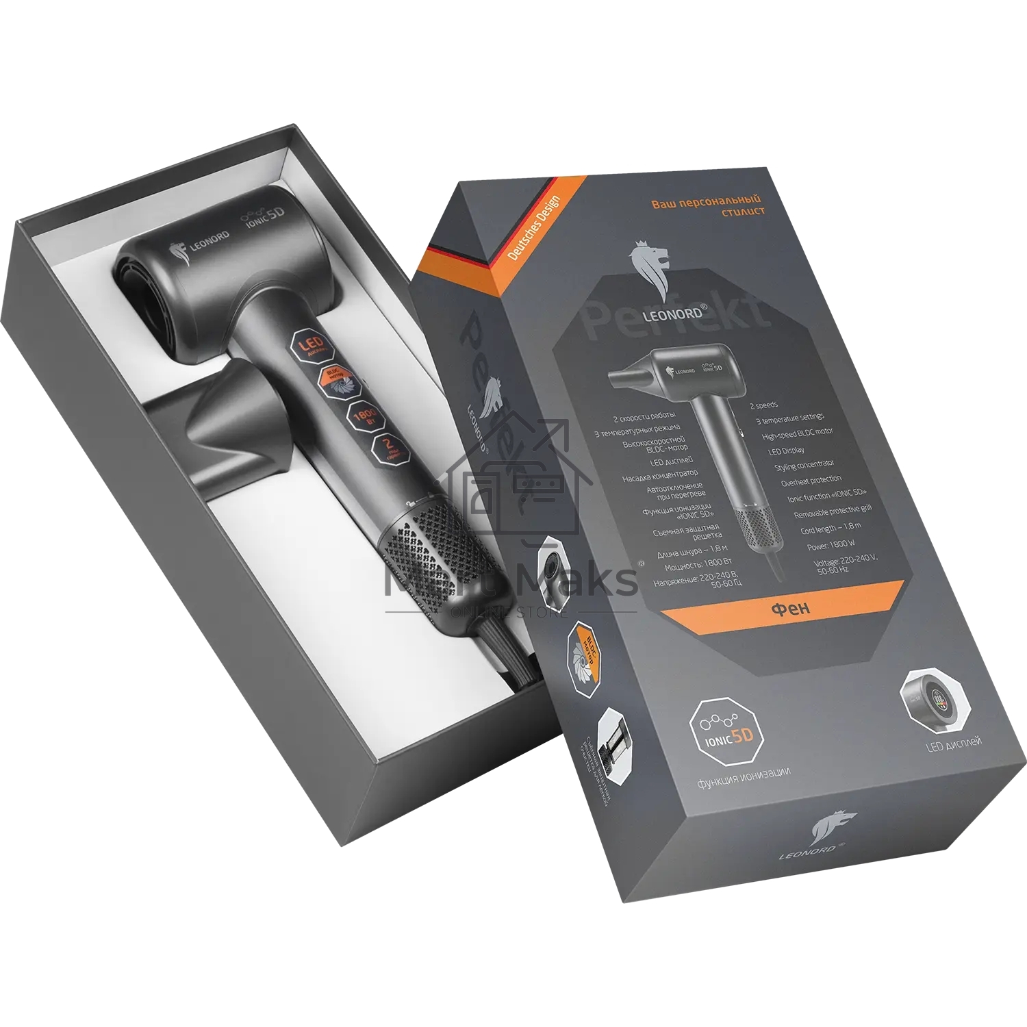 Фен LEONORD LE-1214 черный