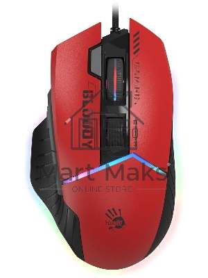 Мышь проводная A4Tech Bloody W95 Max Sports красный/черный оптическая (12000dpi) USB (10but)