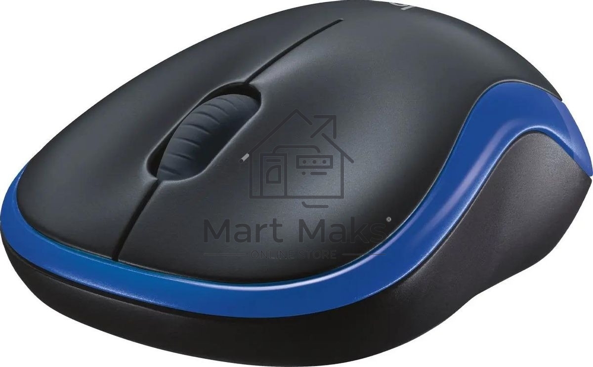 Мышь беспроводная Logitech M185 синий, 1000 dpi, радиоканал, USB, кнопки - 3