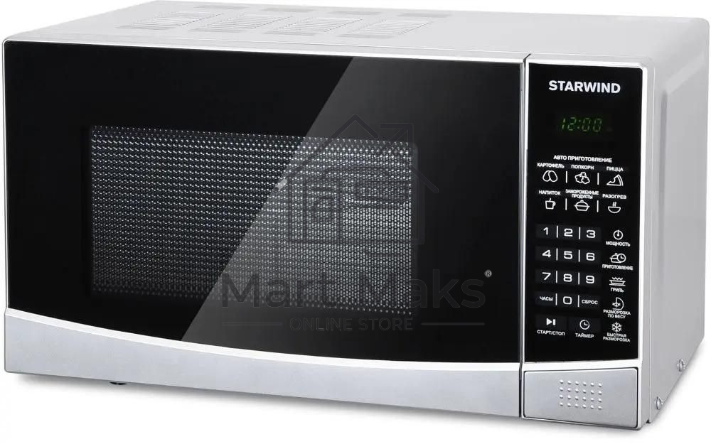 Микроволновая печь Starwind SMW2820 серебристый/черный, 20 л, 700 Вт, переключатели - сенсор