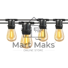 Гирлянда Белт Лайт Gen-Beltlight-20M-50E27-IP65 Black (Шаг 40См/16а/2*1,5mm +1,5m шнур)