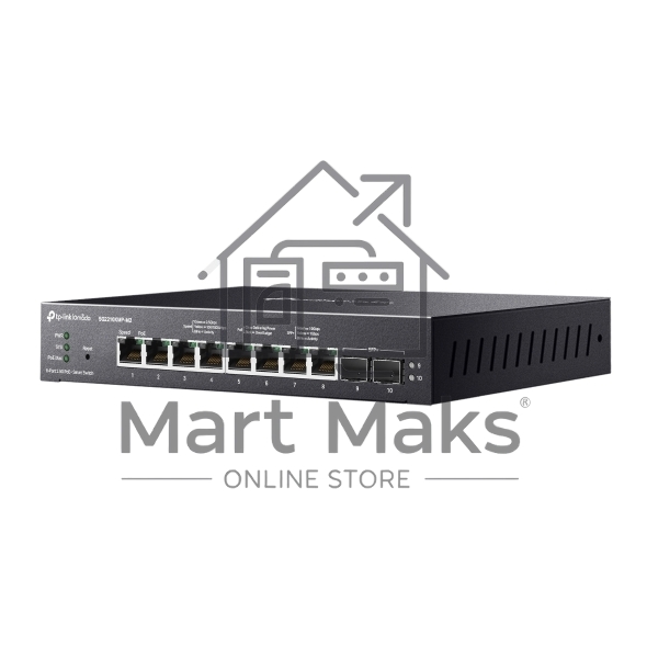 Коммутатор TP-Link SG2210XMP-M2, Smart линейки Omada с 8 портами PoE+ 2,5 Гбит/с и 2 портами SFP+