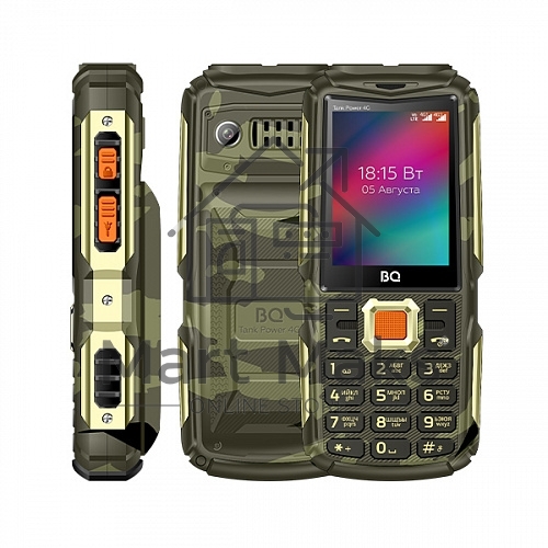 Мобильный телефон BQ 2410L Tank Power 4G камуфляж/золотистый