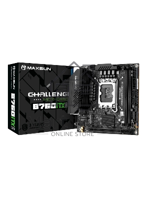 Материнская плата Maxsun Challenger B760ITX D5, LGA 1700, Intel B760, 2xDDR5, 4xSATA, 2xM.2, 1xPCIe 5.0 x16, 2xHDMI, 2xDP, 2x 2.5Gb LAN, 2xUSB 3.2 Gen 1, 4xUSB 2.0, 5.1, Mini-ITX