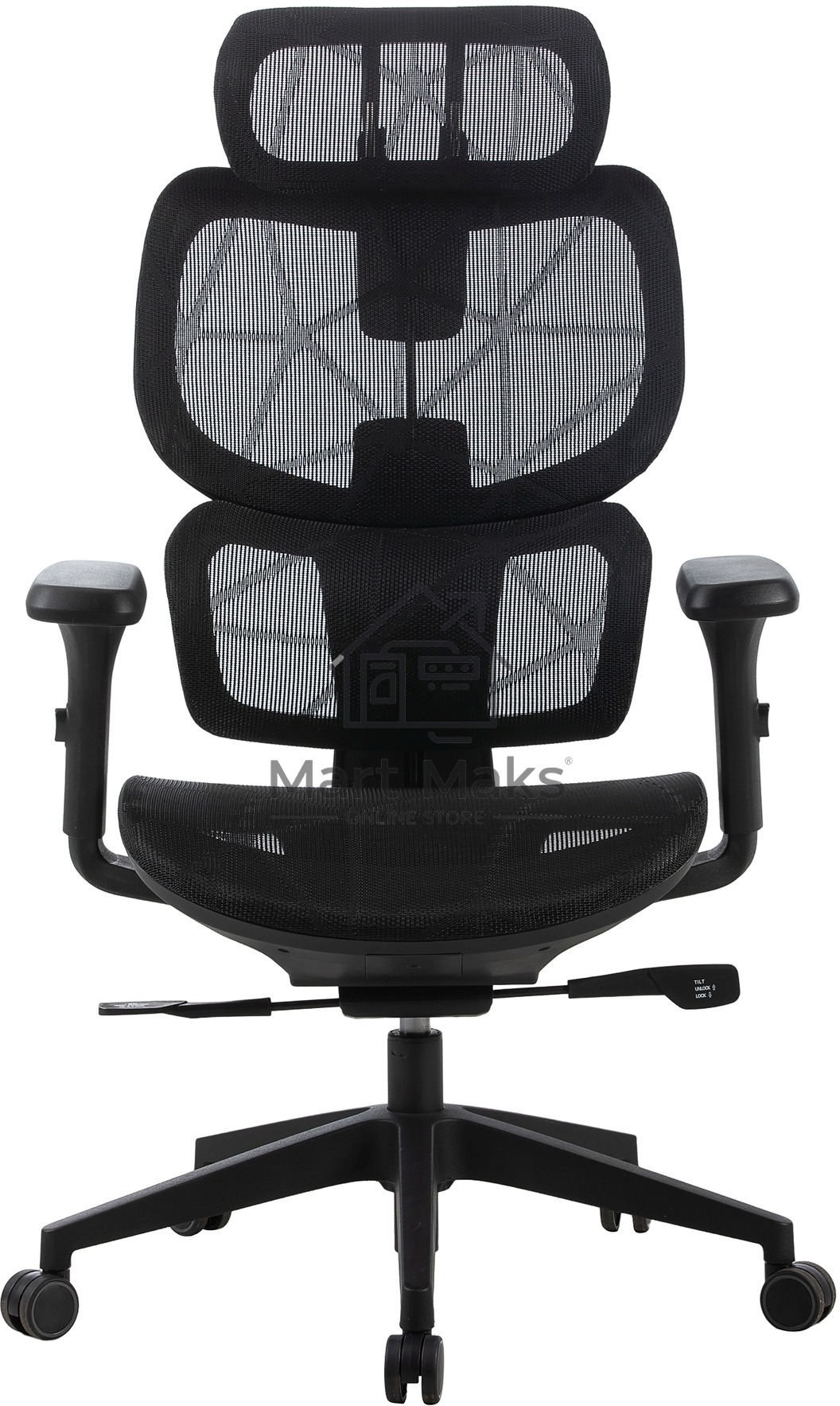 Кресло компьютерное Cactus CS-MC555-BK черный, сетка