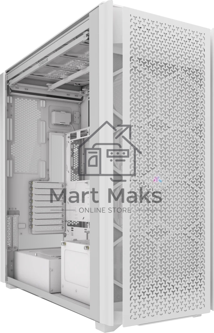 Компьютерный корпус без блока питания Case Corsair iCUE LINK 9000D Airflow, Full-Tower, TG, no fan, 4xUSB-A 3.2, 2xUSB 3.2 Type-C, SSI-EEB, E-ATX, ATX, mATX, mITX White