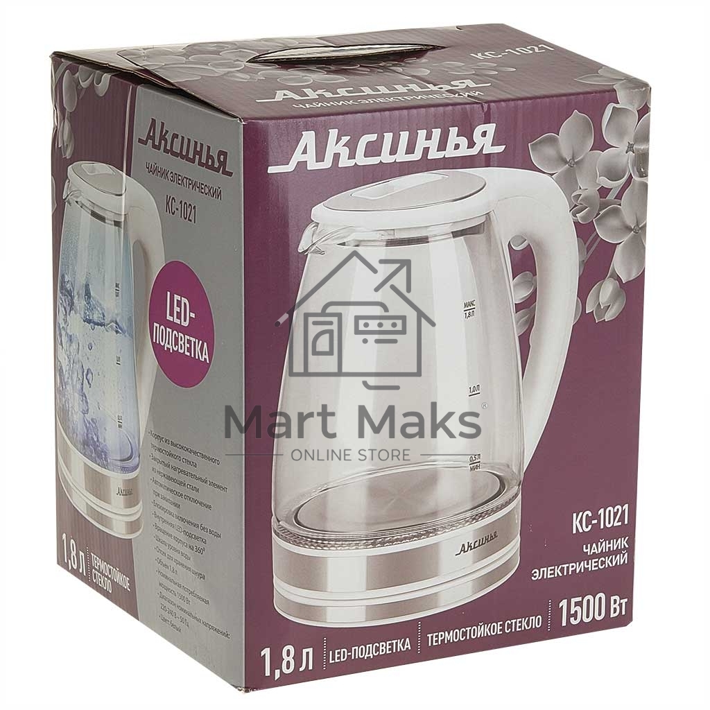Чайник электрический АКСИНЬЯ КС-1021 белый