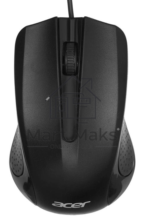 Мышь проводная Acer OMW010 черный, 1200 dpi, USB, кнопки - 3