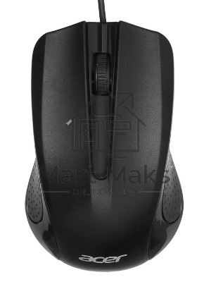 Мышь проводная Acer OMW010 черный, 1200 dpi, USB, кнопки - 3