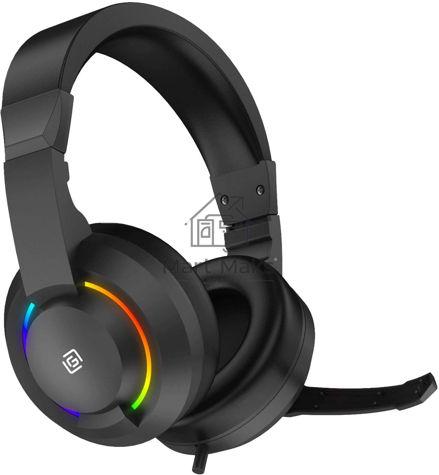 Наушники с микрофоном Оклик HS-L315G черный 1.8м накладные USB оголовье (2007552)