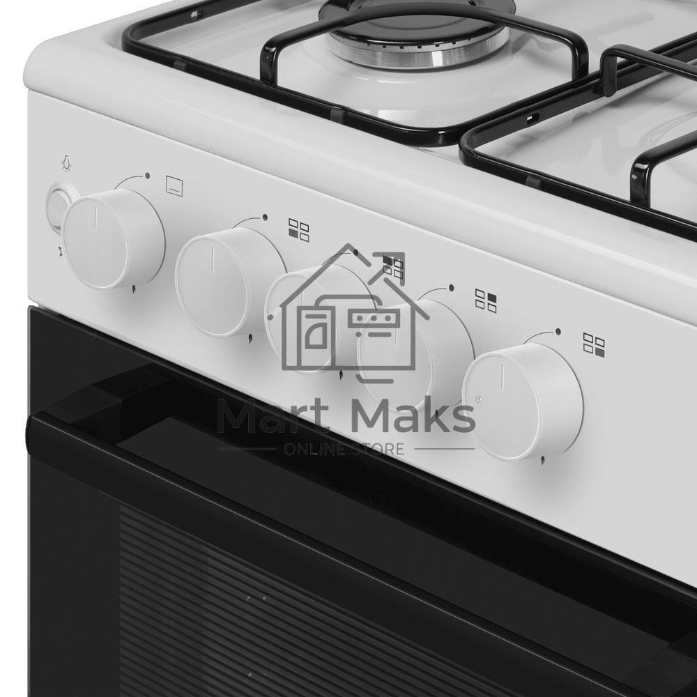 Плита газовая Maunfeld MGC50GEW08 белый, конфорок 4 шт, духовка 59 л, 50 см x 88 см x 65 см