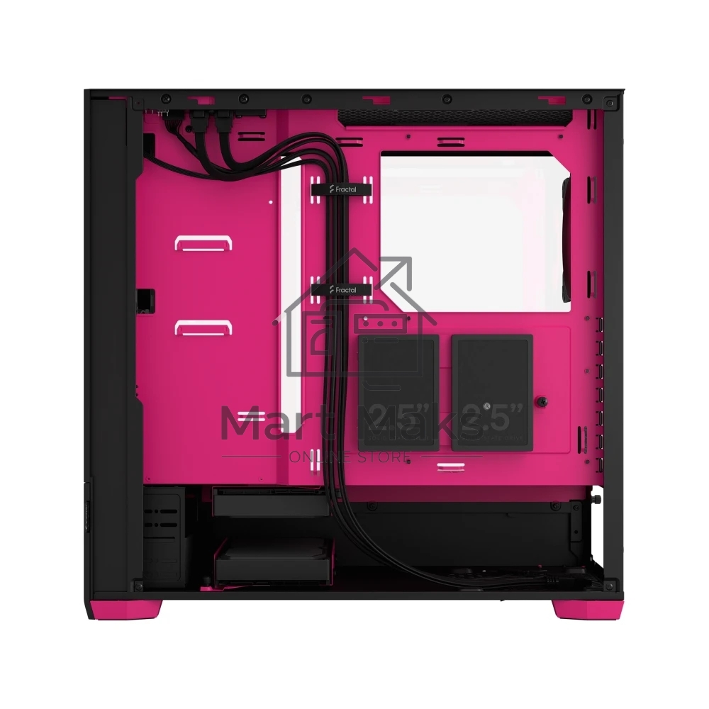 Корпус ПК без блока питания Fractal Design Pop Air RGB Magenta Core TG Clear Tint, Midi-Tower, 3x120mm RGB, 2xUSB-A 3.2 ATX, mATX, mITX черный/магента