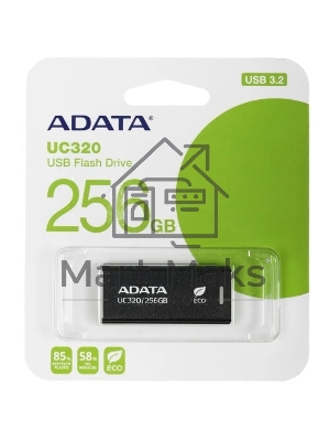 Флешка USB ADATA UC320 (UC320-256G-RBK/BK), 256Gb, USB 3.2, R/W 100/30, черный