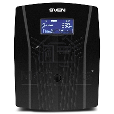 Источник бесперебойного питания UPS Sven Pro 1500 (1000 WA, LCD, USB, RG-45, 3 евро розетки)