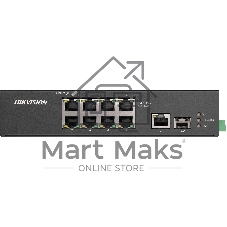 Коммутатор Hikvision DS-3T0310HP-E/HS, 6×100 Мбит/с PoE+ + 2×100 Мбит/с Hi-PoE + 1×1 Гбит/с + 1×1 Гбит/с SFP, неуправляемый