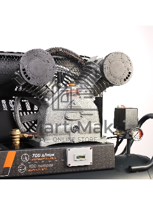 Компрессор Patriot KRX 700 L100 D, поршневой, ременной, масляный, 700 л/мин, 100 л, 10 бар, 4 кВт, 400 В