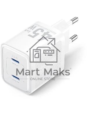 Сетевое зарядное устройство Vention на 2 порт USB С+C GaN 45W белый