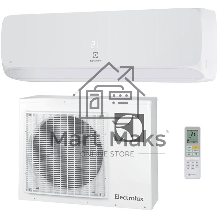 Кондиционер сплит-система Electrolux Loft EACS-09HAL/N8 9000 BTU, 25 м², 27 дБ, охлаждение, обогрев, белый