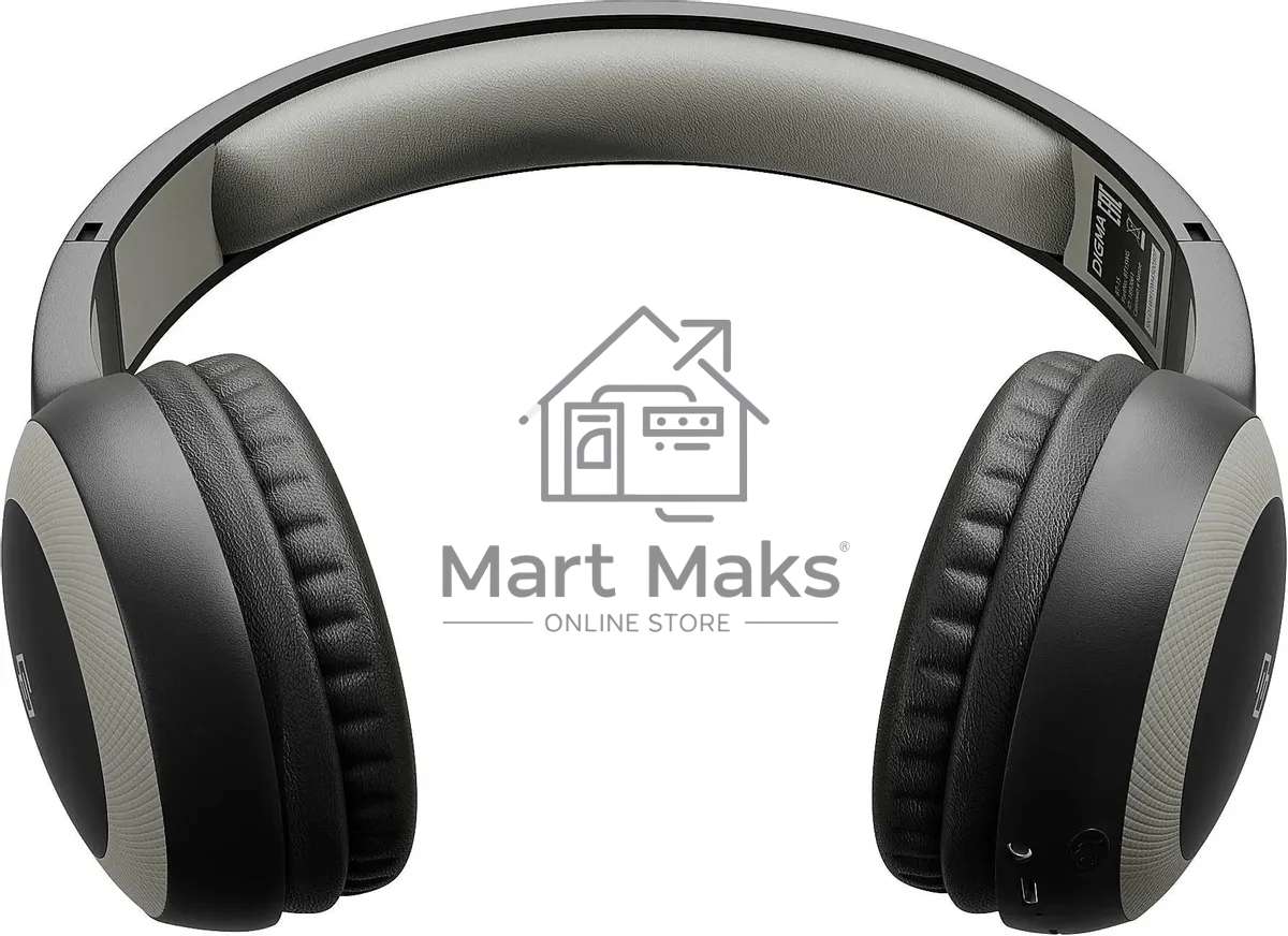 Гарнитура накладные Digma BT-15 черный/серый беспроводные bluetooth оголовье