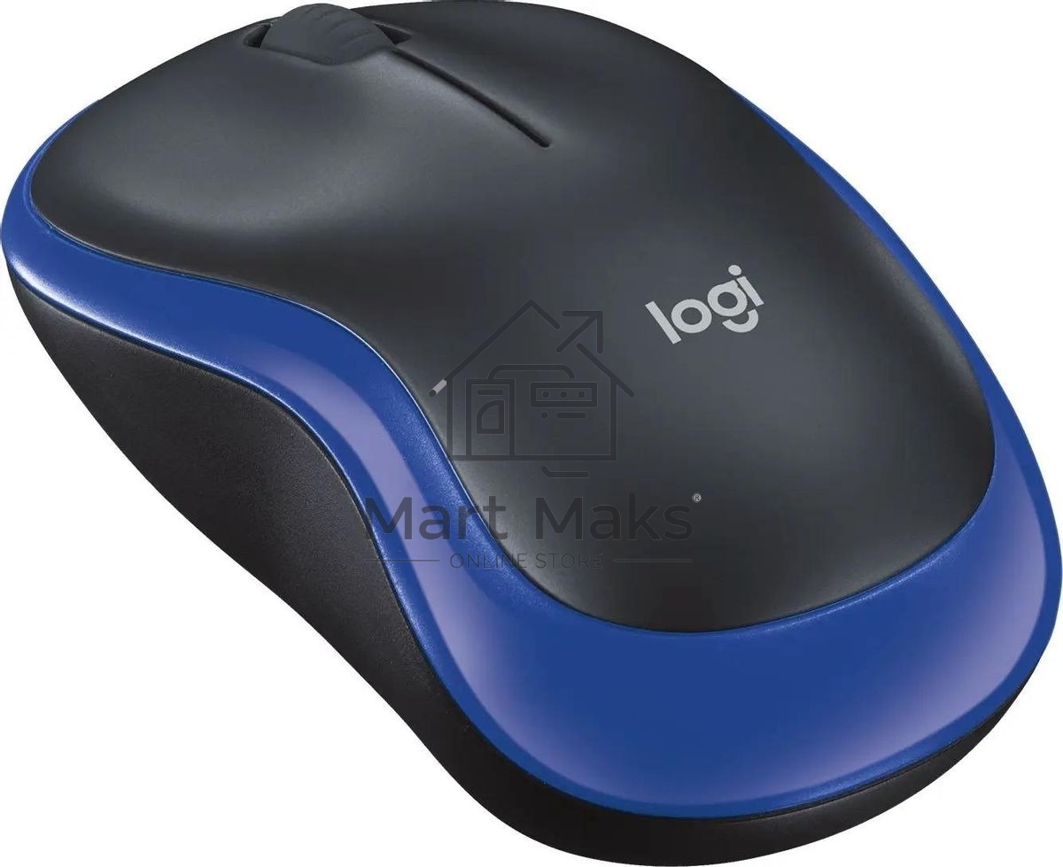 Мышь беспроводная Logitech M185 синий, 1000 dpi, радиоканал, USB, кнопки - 3