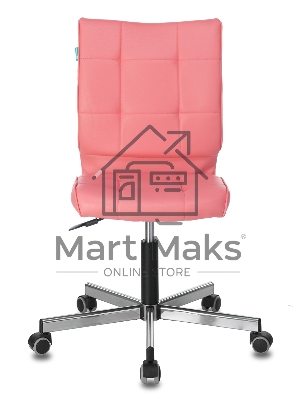Кресло компьютерное Бюрократ CH-330M/PINK без подлокотников, розовый Lincoln 205, искусственная кожа, крестовина металл