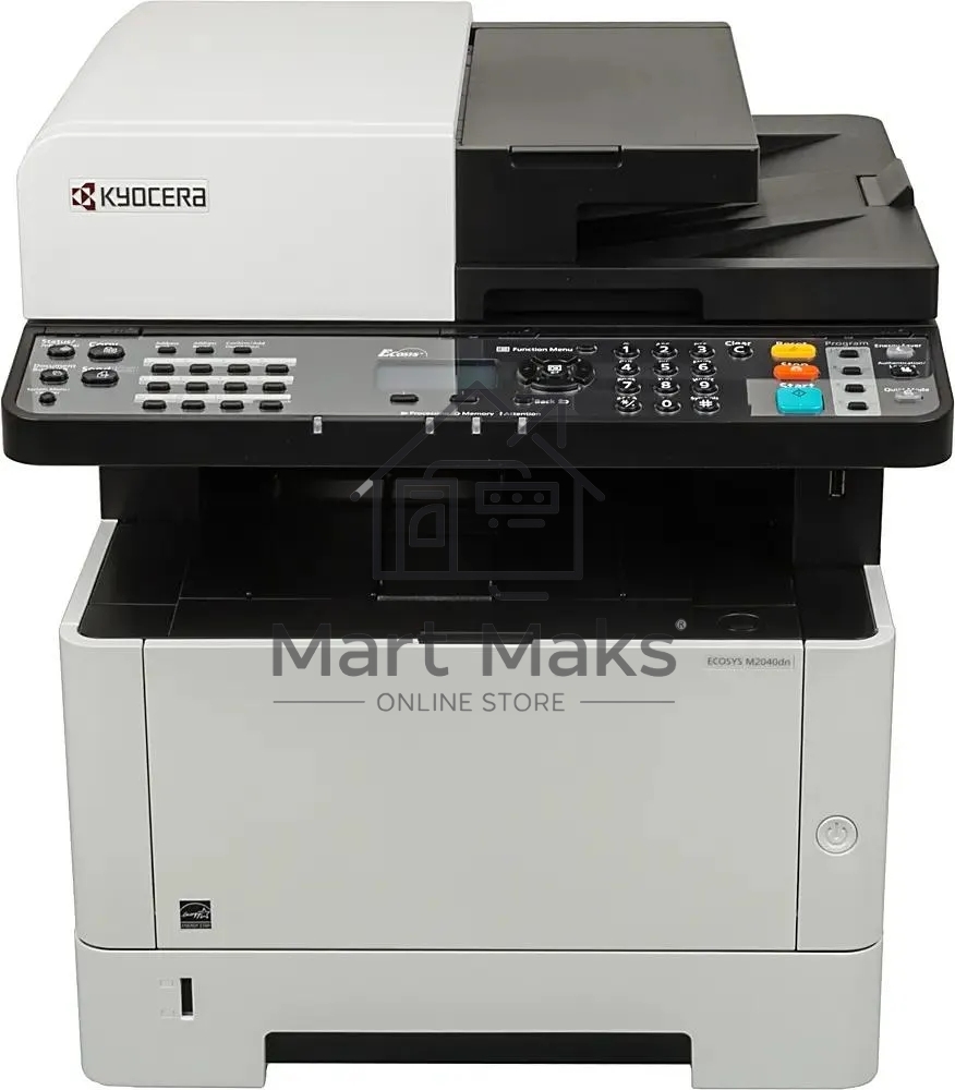МФУ лазерный Kyocera Ecosys M2040dn (Азия) (1102S33AX0), A4, ч/б, печ. до 40 стр/мин., скан. до 40 стр/мин. (ч/б) 23 стр/мин. (цвет), 1200 x 1200 dpi (печать) 600x600dpi (скан.), USB, RJ-45 (старт.картр. TK-1178)
