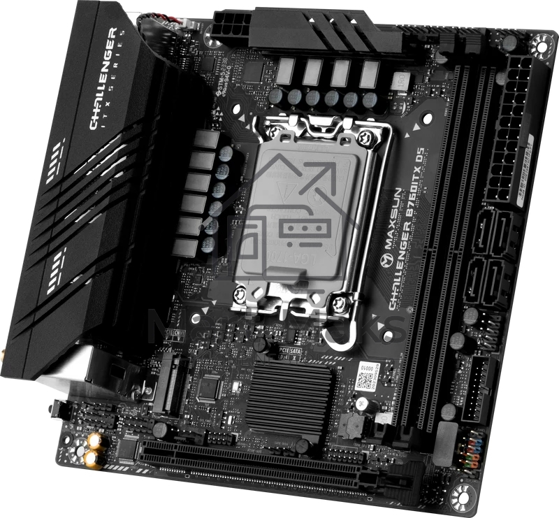 Материнская плата Maxsun Challenger B760ITX D5, LGA 1700, Intel B760, 2xDDR5, 4xSATA, 2xM.2, 1xPCIe 5.0 x16, 2xHDMI, 2xDP, 2x 2.5Gb LAN, 2xUSB 3.2 Gen 1, 4xUSB 2.0, 5.1, Mini-ITX