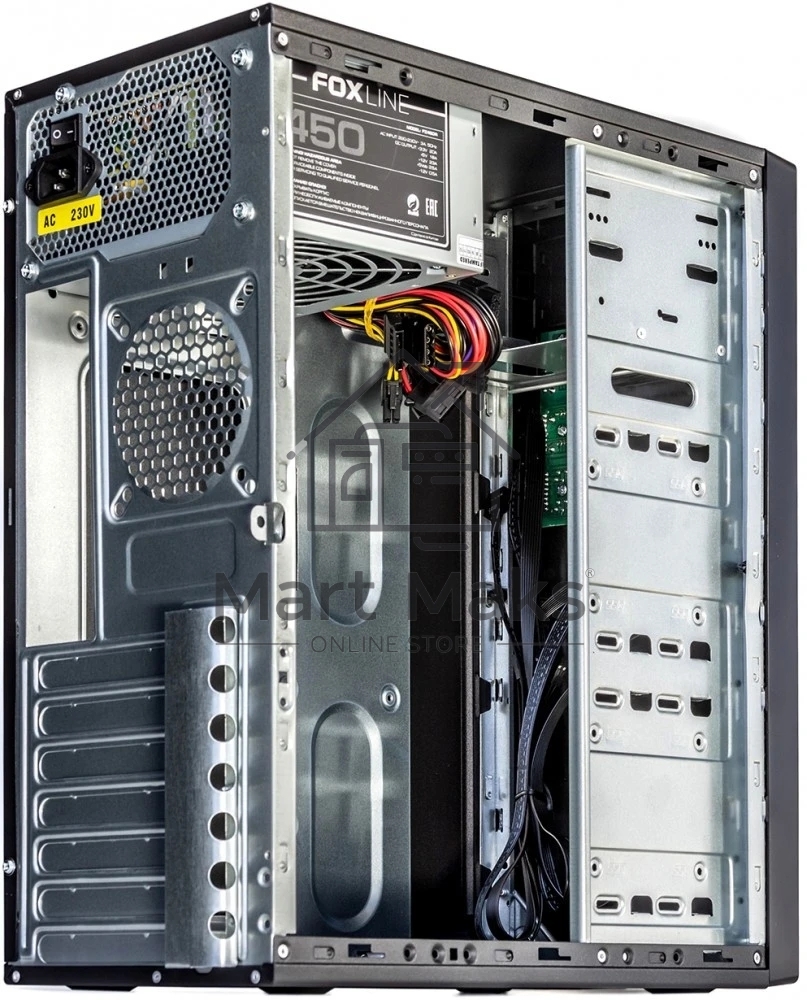 Компьютерный корпус c блоком питания 450 Ватт Case Foxline ATX, 450W, 4xUSB 2.0, powcord