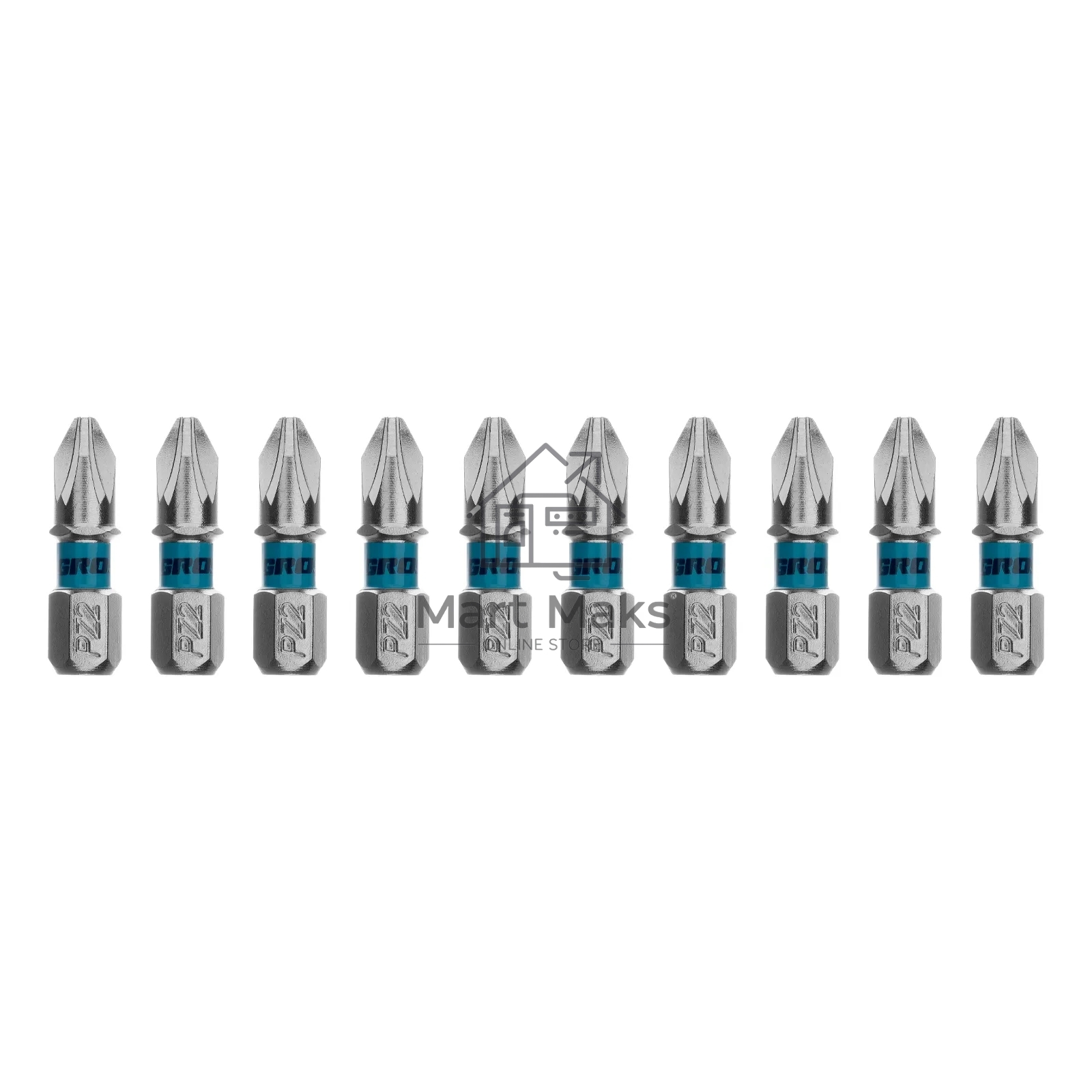 Бита Gross PZ2х25мм, сталь S2, шестигр., 10 шт.