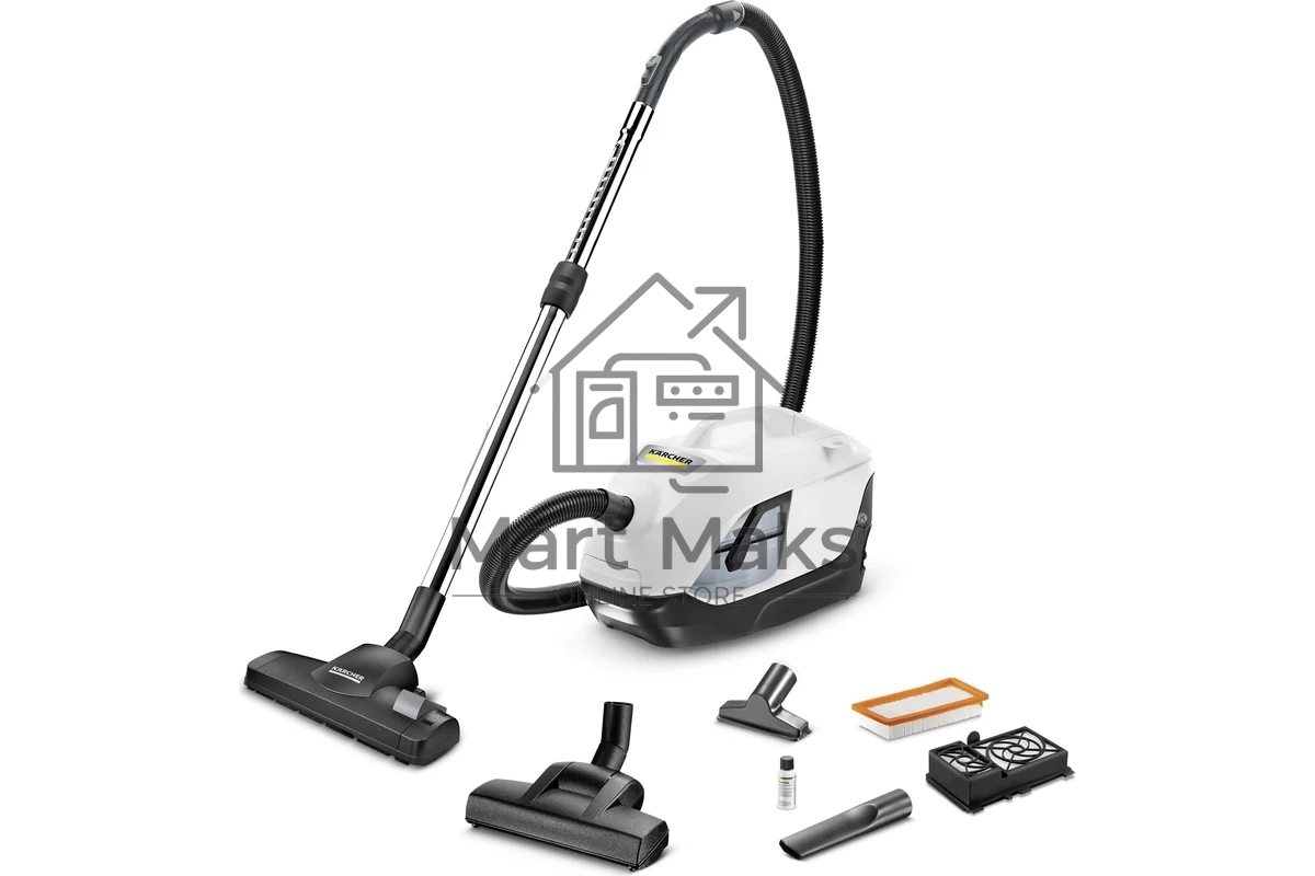 Пылесос Karcher DS 6 Plus белый/черный, 350/650 Вт, уборка влажная/сухая, пылесборник контейнер 2 л