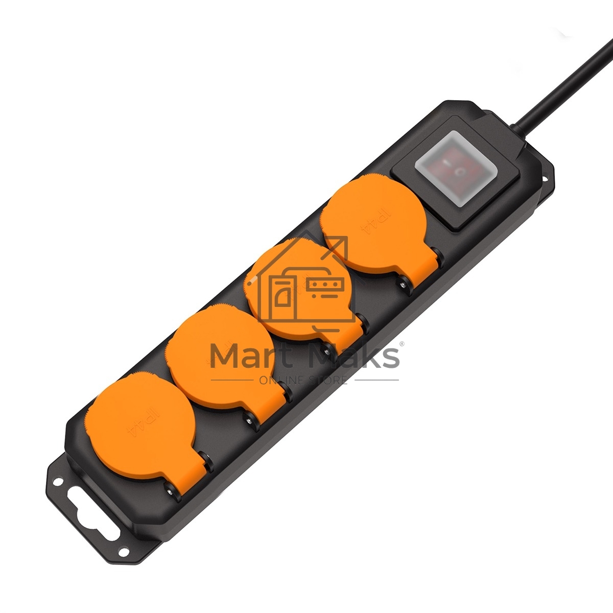 Удлинитель силовой Filum FL-PEC-4SCH-SW-IP44 с выключателем, IP44, 4 розетки Schuko с кабелем 3х1.5 длиной 1.5 м.