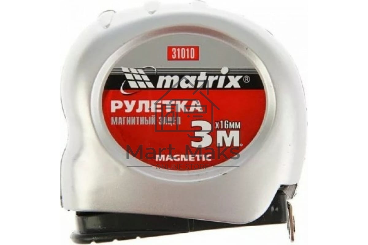 Рулетка MATRIX 31010magnetic 3мх16мм магнитный зацеп