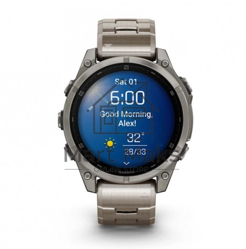 Смарт-часы Garmin Fenix 8 AMOLED Sapphire титановый серый, титановый браслет 47мм