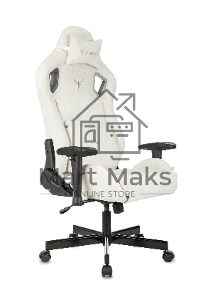 Кресло игровое Knight Outrider молочный Velvet 20 крестов. металл