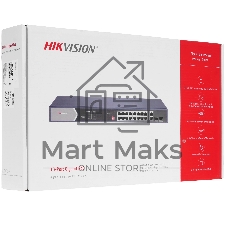 Коммутатор Hikvision DS-3E0520HP-E, 12×1 Гбит/с PoE+ + 6×1 Гбит/с + 2×1 Гбит/с SFP, неуправляемый