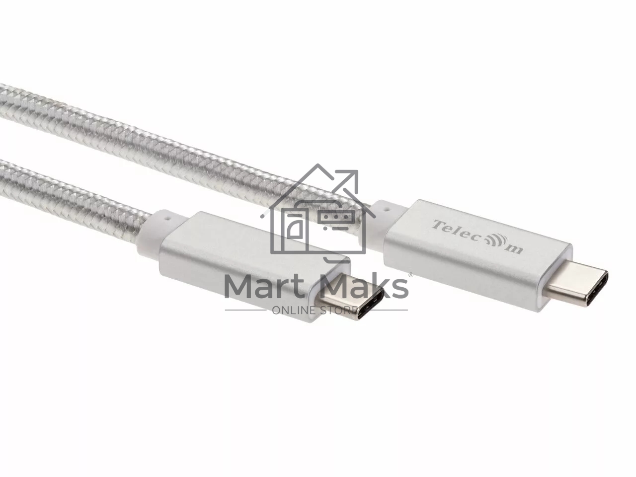 Кабель USB 3.1 Type Cm -- Cm IC 5А 10Gbs длина 1M, Telecom <TC420S> серебряный