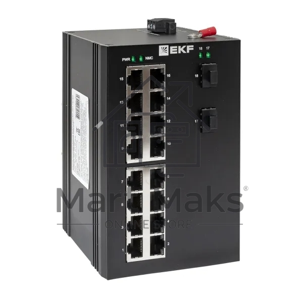 Коммутатор EKF TSX-U-2GX/SFP-16GT, 16×1 Гбит/с + 2×1 Гбит/с SFP, неуправляемый