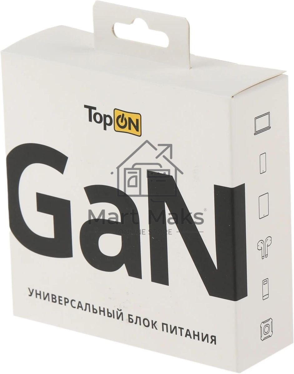 Блок питания TopON TOP-GaN-100WB автоматический 100W 5V-20V 5A 2xUSB от бытовой электросети LED индикатор
